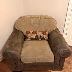 Brown soft leather armchair