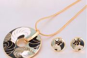Enamel Pendant &amp; Earrings Set