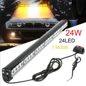 7 Mode 27 inch Vehicle Car Auto 24 LED White Amber Emergency Traffic Flashing Strobe Light Warning Lamp