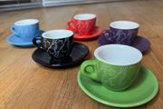 Bialetti Espresso Cups with Matching Saucers.
