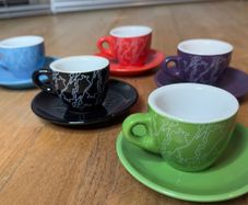 Bialetti Espresso Cups with Matching Saucers.
