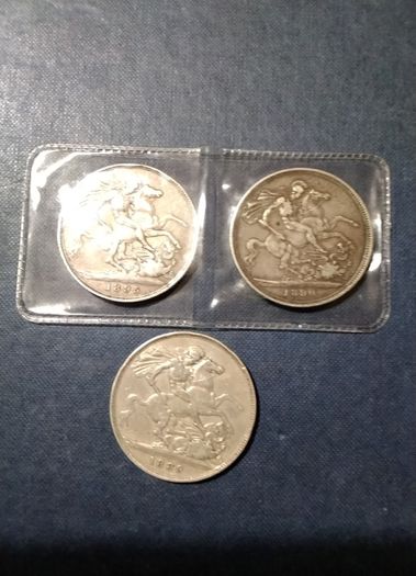 Three   Victorian Silver Crowns