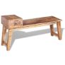 Bench with Drawer Solid Mango Wood 120x36x60 cm Image 3