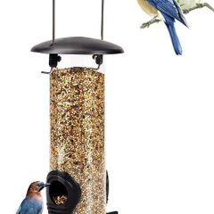 Bird Feeder, ALaPon Bird Feeders for Mixed Seeds Hanging Bird Seed Feeder with 21.5cm Clear Transparent Tube Wild Bird Feeders for Balcony Garden Backyard Outdoor