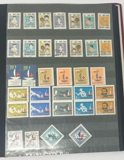 Collection: Thematic Red Cross, Malaria and For Young People stamps mainly used however some mint noted along with some miniature sheets on 28 pages