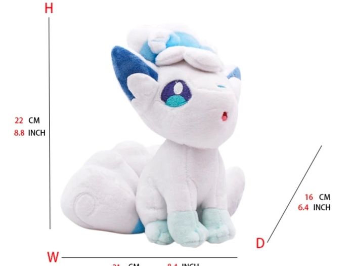 Pokemon Alolan White Vulpix 22cm Plush Toy