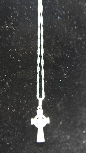 Vintage Sterling Silver 925 Celtic Heart Cross Pendant Necklace 18,2"