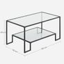 Glass Coffee Table with 2 Tempered Glass Shelves Image 2