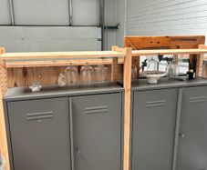 Metal industrial style cabinets