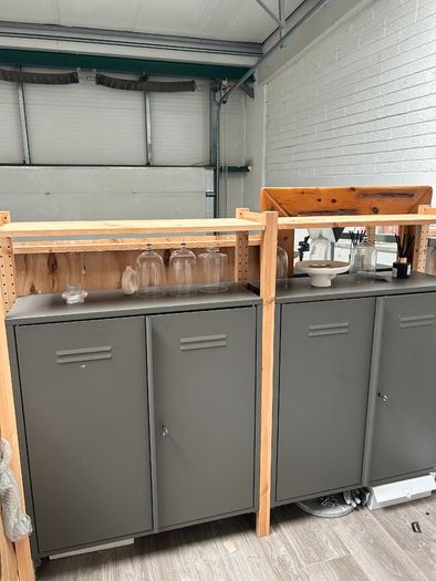 Metal industrial style cabinets