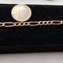Vintage 9ct  tbar figaro bracelet Image 2