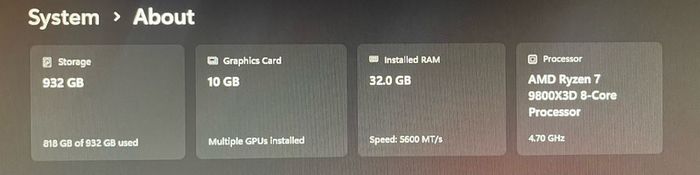 Ryzen 9800x3d / RTX 3080 gaming PC