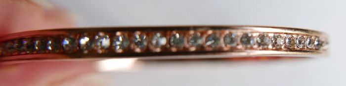 Vintage Gold Plated Sparkly Prong Set Crystal Bangle Bracelet