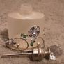Nice glass and white metal perfume bottle Image 3