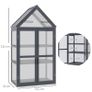 Cold Frame Mini Greenhouse 3 Levels Greenhouse Plant Bed with Opening Roof Double Doors Made of Wood Polycarbonate Weatherproof Gray 70.5 x 42 x 132 cm Image 2