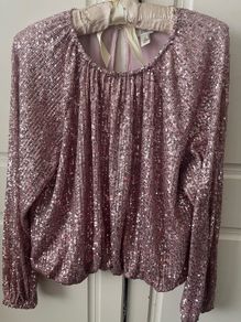 River Island pink sequin top