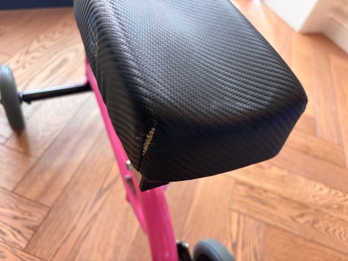 Kneerover Junior mobility knee scooter in pink. Well-used, but still working well!