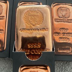 4X 1kg Germania Mint Copper Bars. 4x 1000g of fine copper bars