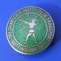 CHARTERED INSTITUTE OF TRANSPORT (1975 Annual Conference, Nottingham) - attending delegate's badge
