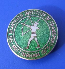 CHARTERED INSTITUTE OF TRANSPORT (1975 Annual Conference, Nottingham) - attending delegate's badge