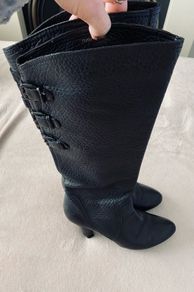 Apepazza black lambskin knee high boots VGC 6/39