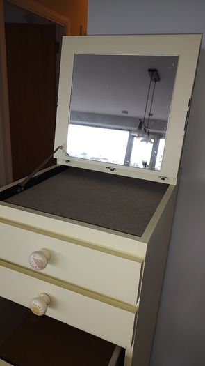 Wooden children chest of drawers with top mirror