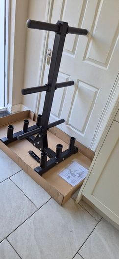 brand new heavy duty olympic plate and bar storage rack