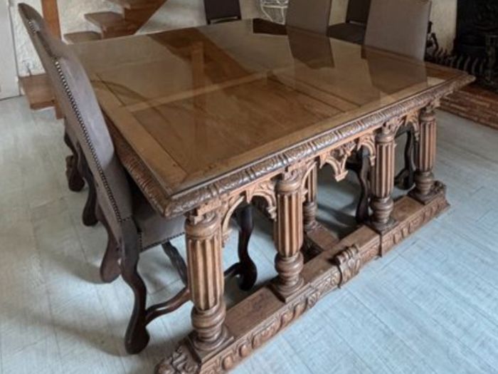 Antique Italian 16th Century Renaissance  Dining Table  Aone of a kind Beautiful Oak and Walnut
