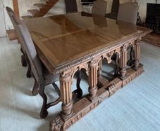 Antique Italian 16th Century Renaissance  Dining Table  Aone of a kind Beautiful Oak and Walnut