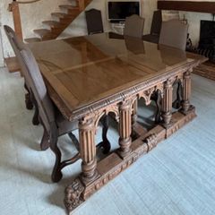 Antique Italian 16th Century Renaissance  Dining Table  Aone of a kind Beautiful Oak and Walnut