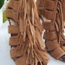 RIVER ISLAND tan fringed high heels Sz 4 UK - Bnwt Rrp 100 Image 4