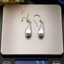925 Vintage Sterling Silver Teardrop Earrings Image 10