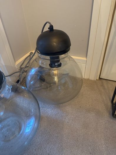 Pair of Libra Edgerton Zinc And Glass Table Lamp