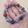 Vintage Venetian style Mix Chevron & Trade Glass beads Bracelet Image 8