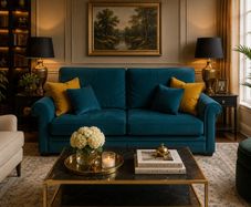 Finline 3 Seater Sofa Bed Teal Velvet