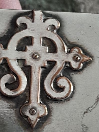 old silver plate religious box
