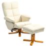 Relax Armchair with Footstool  Adjustable Backrest, 360 Swivel, Faux Leather Image 5