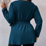 SHEIN  Teal Belted Peplum Blouse. Size 16. New Image 2