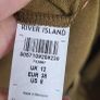 River Island Khaki Utility Blouse with Gold Buttons Sz 12 UK Image 4