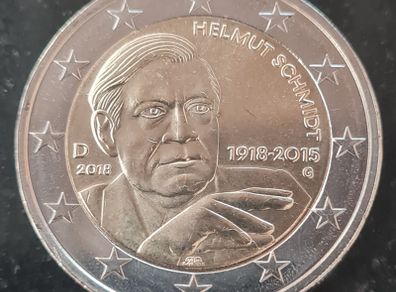 2 Euro Germany 2018 G Helmut Schmidt (1918-2015) Unc coin