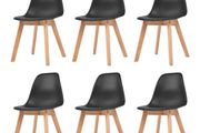 Dining Chairs 6 pcs Black Plastic