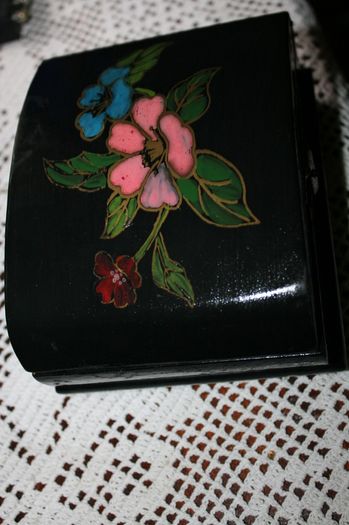 Wooden box hand painted