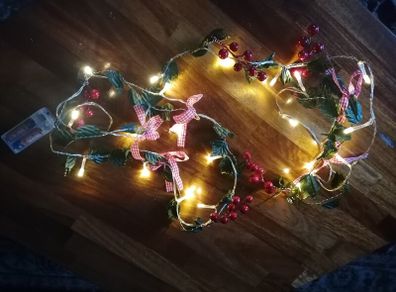 Christmas garland string lights
