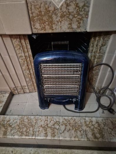1920s/30s Vintage MAGNET 1930s Art Deco cobalt blue enamel electric fire
