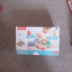 fisher price pull along wooden cart