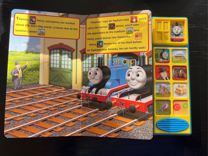 Thomas & Friends: Railway Race Day Lift-a-Flap Sound Board Book EUC