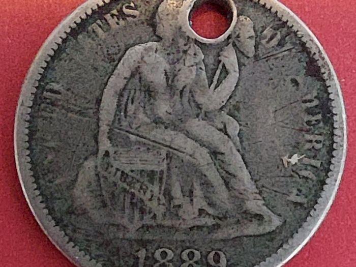 1889  American  Dime 90% Silver coin