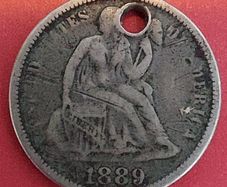 1889  American  Dime 90% Silver coin