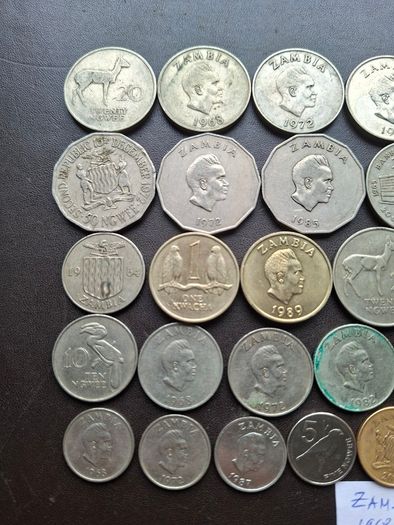 A Lot of 220 grams of coins from Zambia (1968-2019)