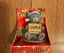Ceramic Christmas bear present for a grandson Brand New